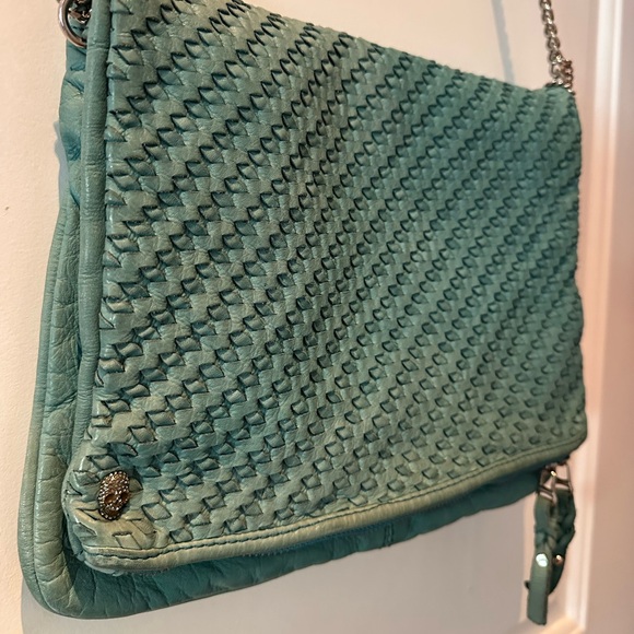 💙 Zadig & Voltaire Woven Leather Shoulder Bag – Teal 💙 - Picture 5 of 11